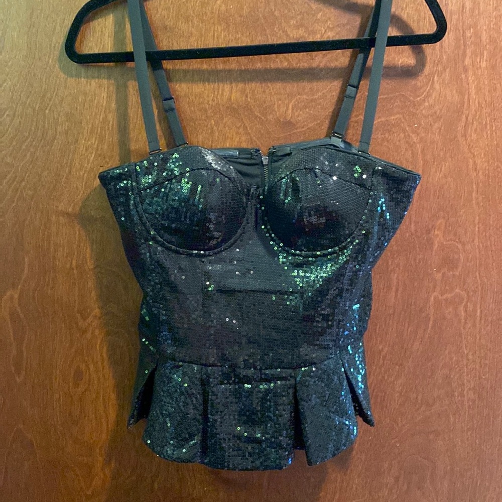 Bebe sequin corset top